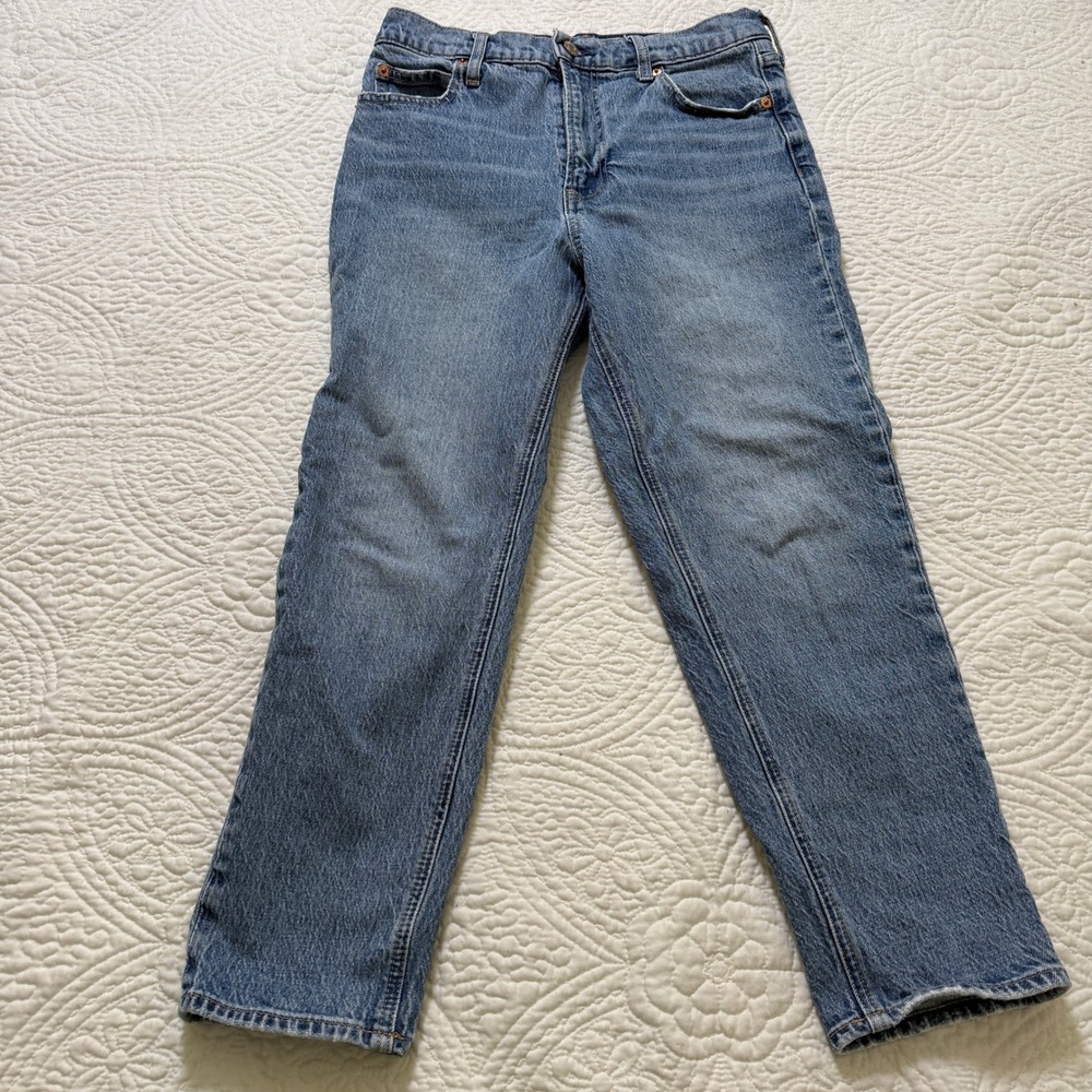 Gap Mom Jean High Rise Women 28/6 Petite Blue Medium Wash‎ Tapered Denim
